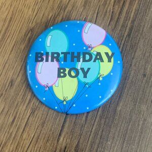 70's Birthday Boy Pin